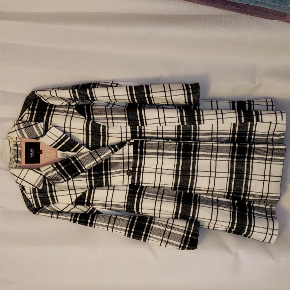 TORRID Plaid Wool Statement Coat
